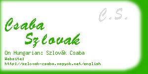 csaba szlovak business card